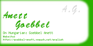 anett goebbel business card